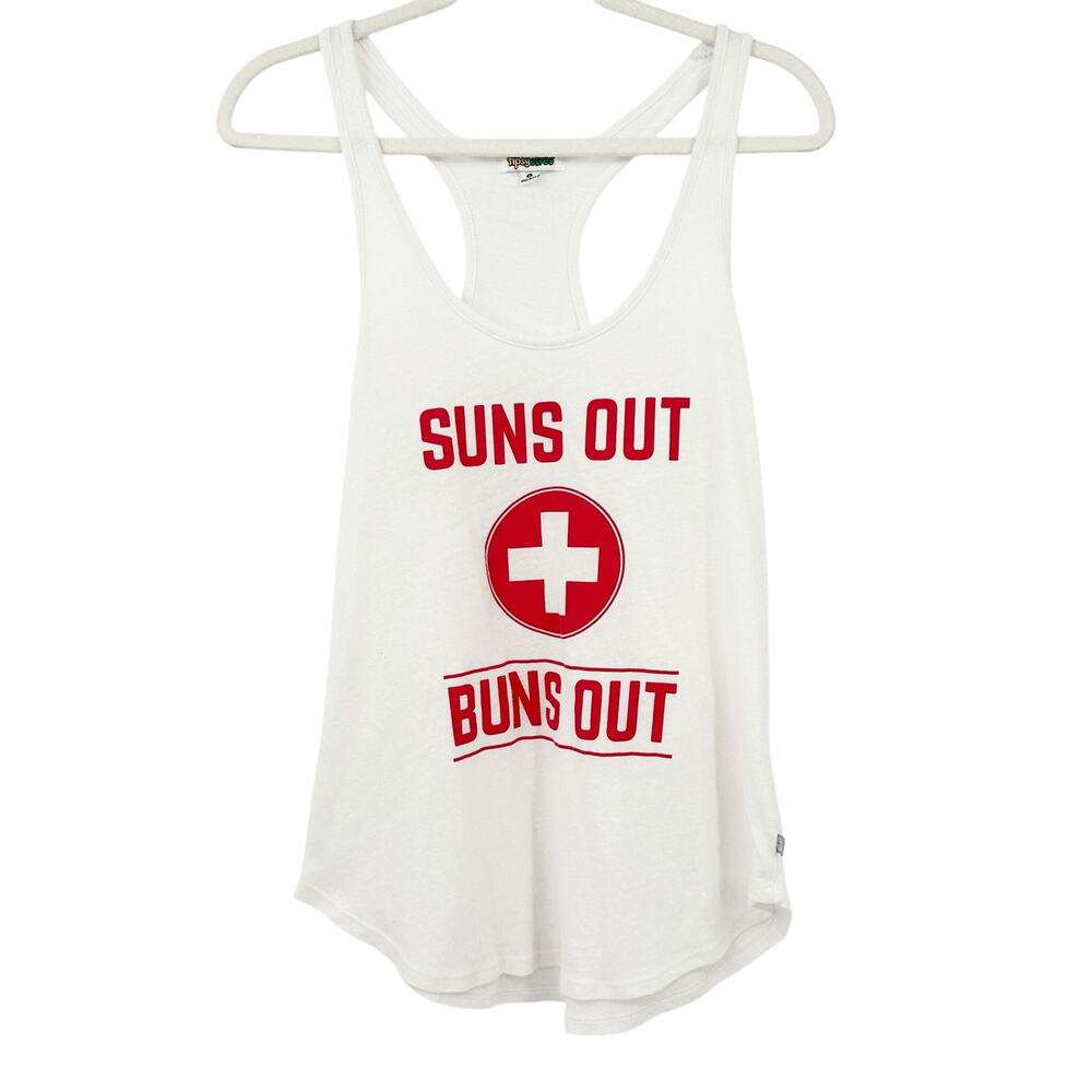 Tipsy Elves Womens Summer Suns Out‎ Buns Out Novelty Graphic Tank Top Size M